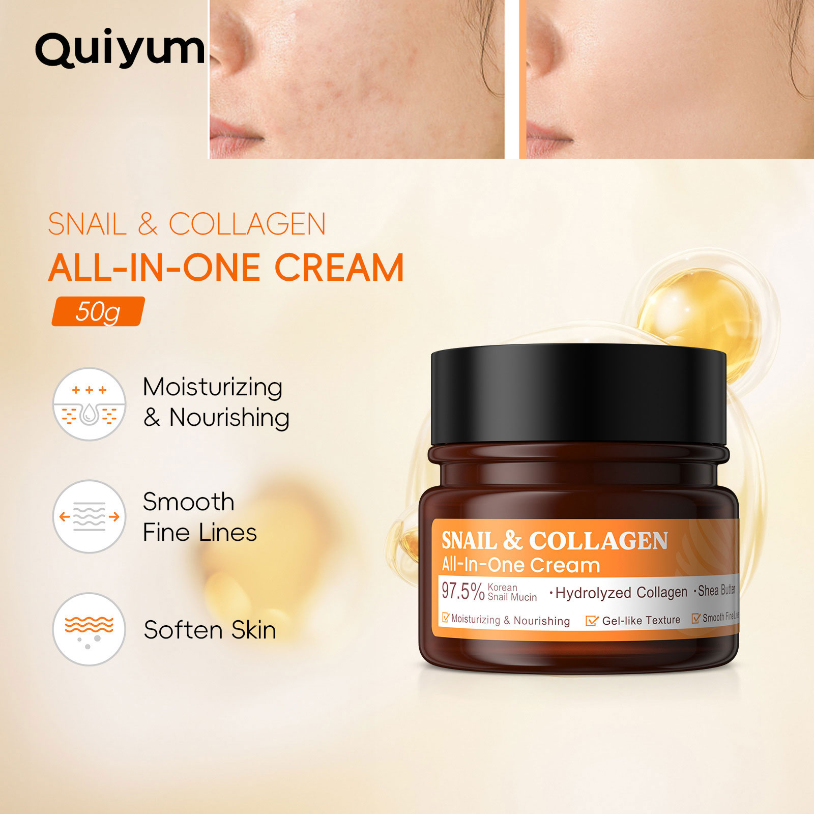 Snail Cream Gel - LAIKOU Lumaca Collagene Crema Per Il