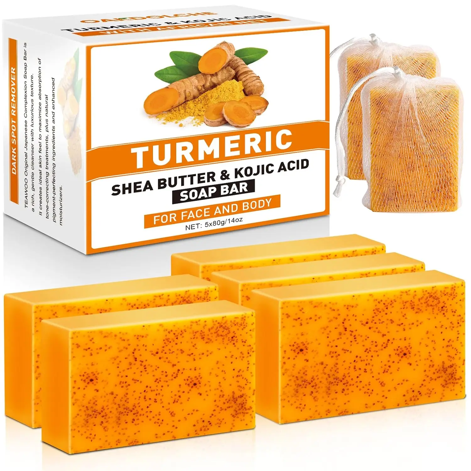 Kojic Acid Soap - Confezione da 4 Saponette alla Curcuma