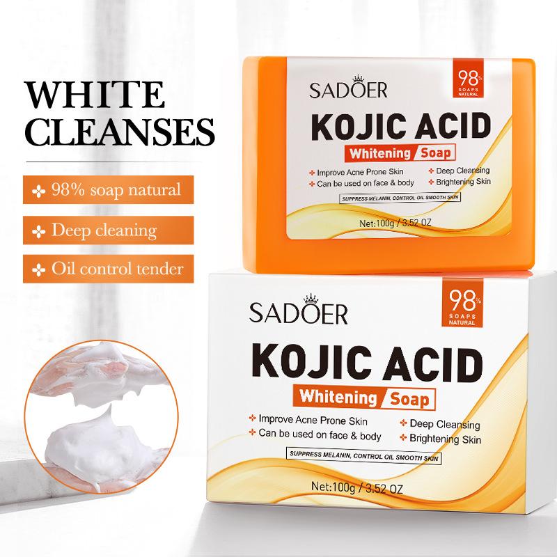 Kojic Acid Soap - 1Pz SADOER Sapone Viso all'Acido Cogico